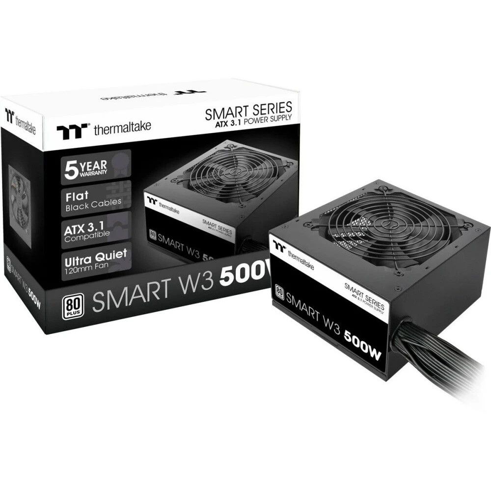 Блок питания Thermaltake Smart RGB 500W (PS-SPW-0500NNFAWE-1), 500Вт, 80 PLUS, 120мм, черный