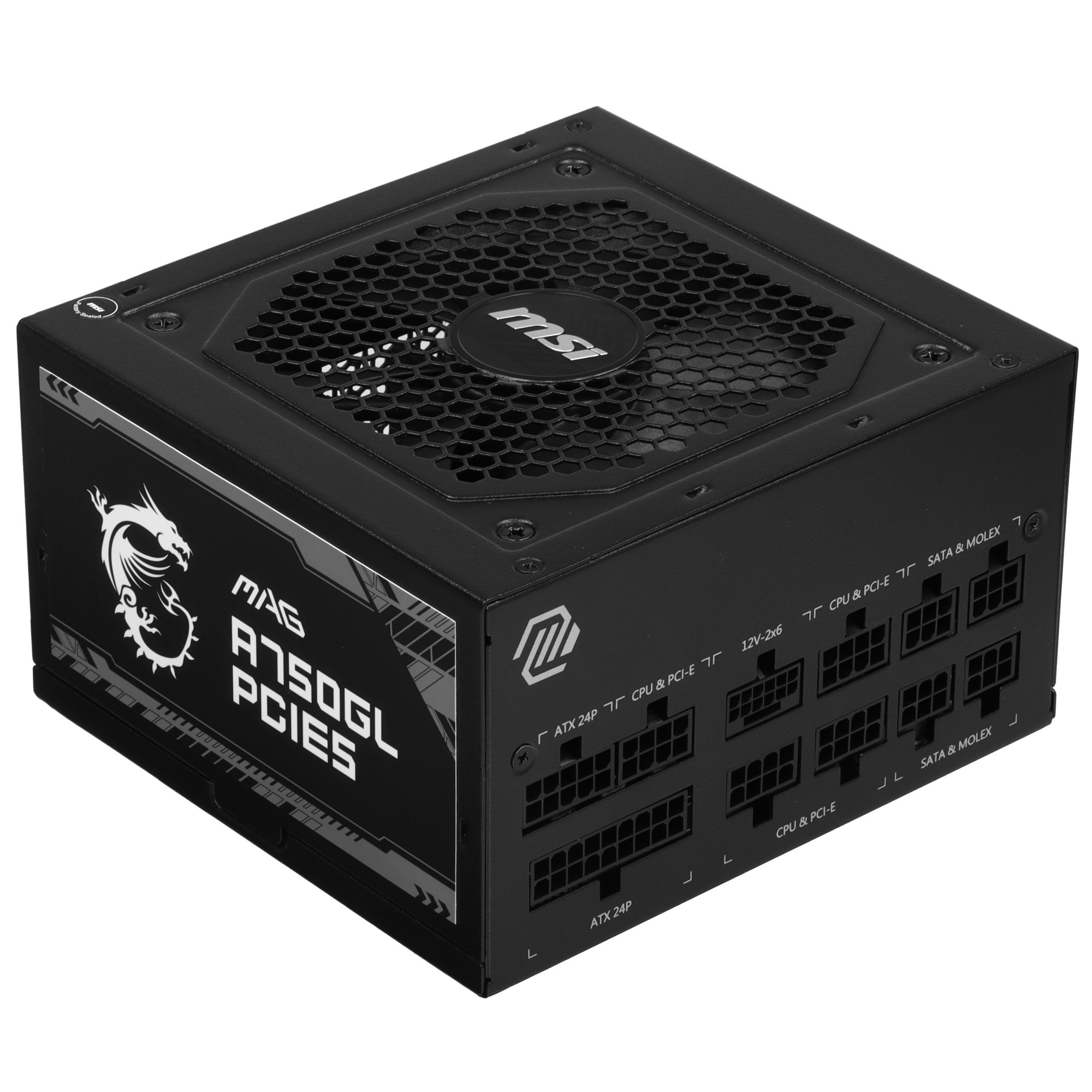 Блок питания MSI ATX 750W MAG A750GL PCIE5 Gen.5 80 PLUS  gold (20+4pin) APFC 120mm fan 8xSATA Cab M