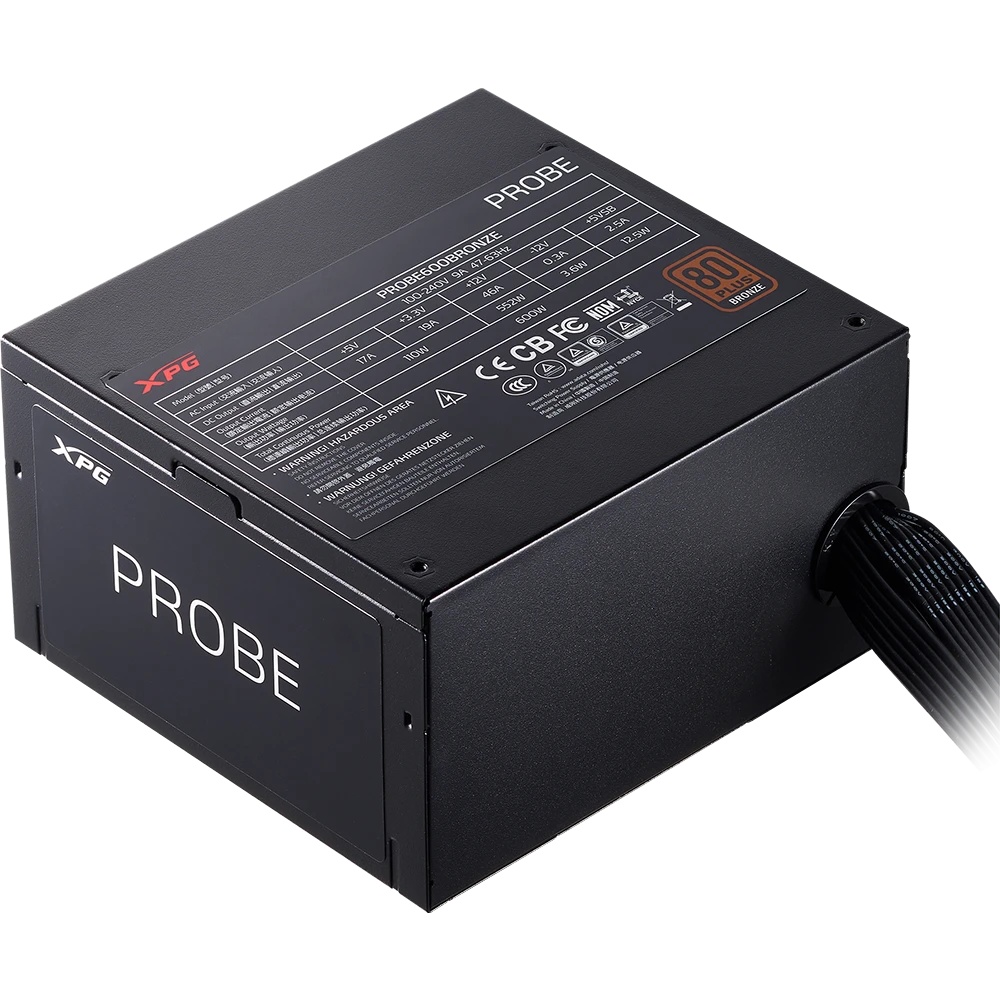 Блок питания ADATA XPG  PROBE600B-BKCEU, 600Вт, 80 PLUS Bronze, 120мм, черный