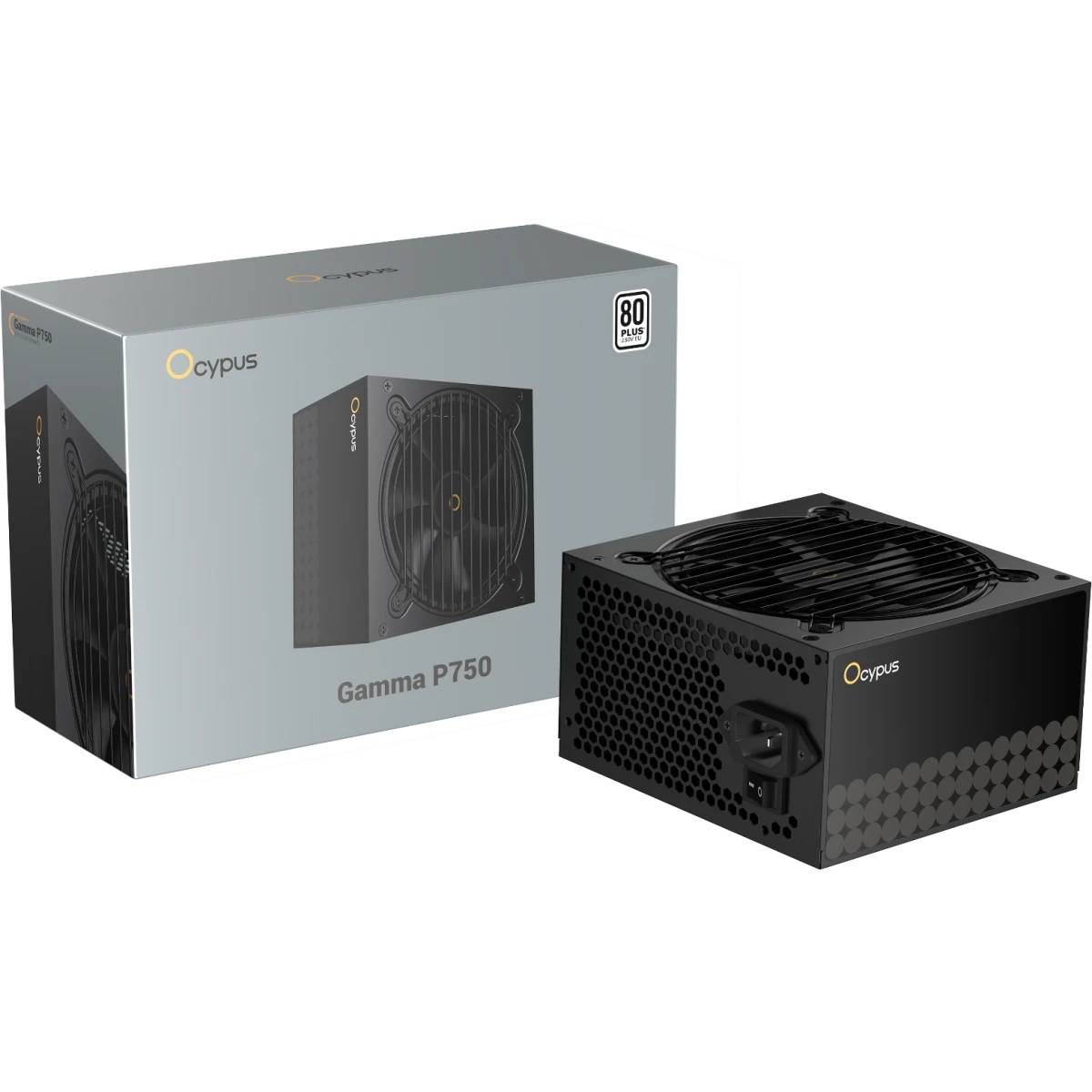 Блок питания 750W Ocypus Gamma P750 BK (ATX, 80+, APFC, 20+4 pin, 120mm fan, PCI-E 6+2Px4, 6xSATA) (