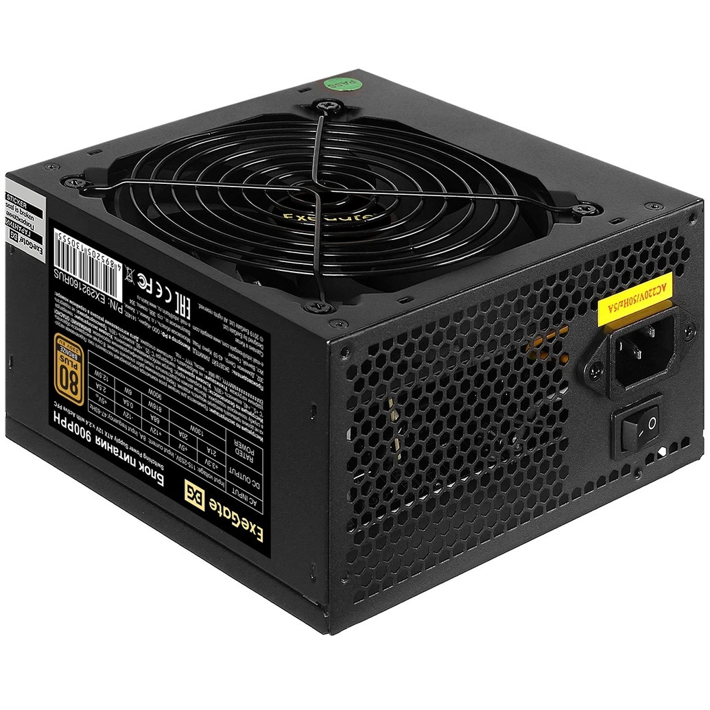 Блок питания ExeGate  900PPH-OEM, 900Вт, 80 PLUS Bronze, 120мм, черный
