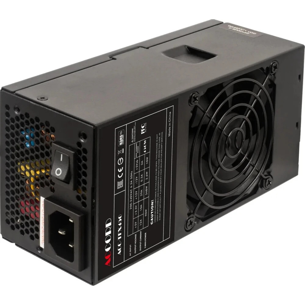 Блок питания  Accord, ACC-TFX450, 450Вт, 80мм, черный