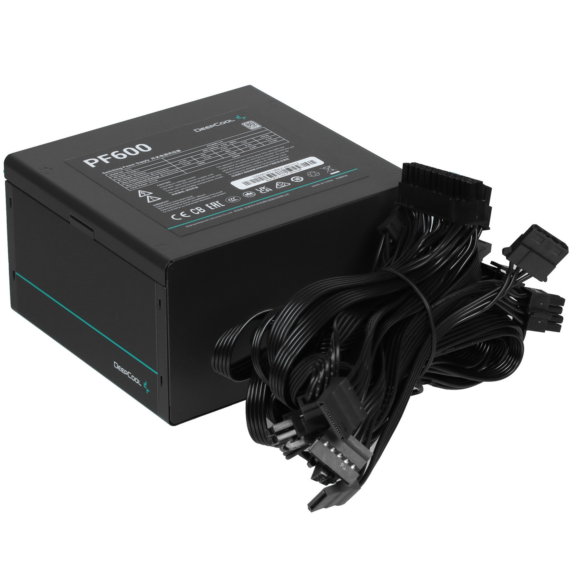Блок питания Deepcool / GamerStorm PF600 (R-PF600D-HA0B-WDEU), 600Вт, 80 PLUS, 120мм, черный