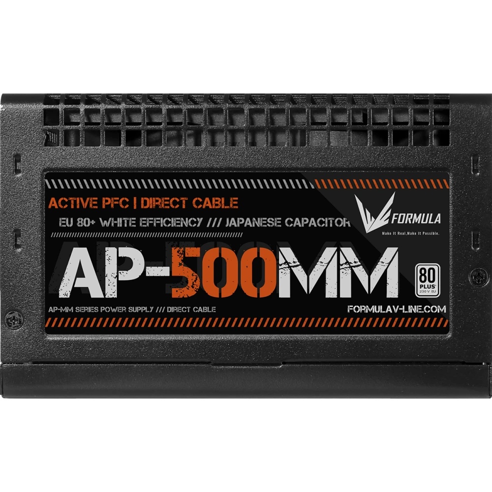 Блок питания Aerocool / Formula ATX 500W AP-500ММ 80 PLUS WHITE (20+4pin) APFC 120mm fan 6xSATA RTL
