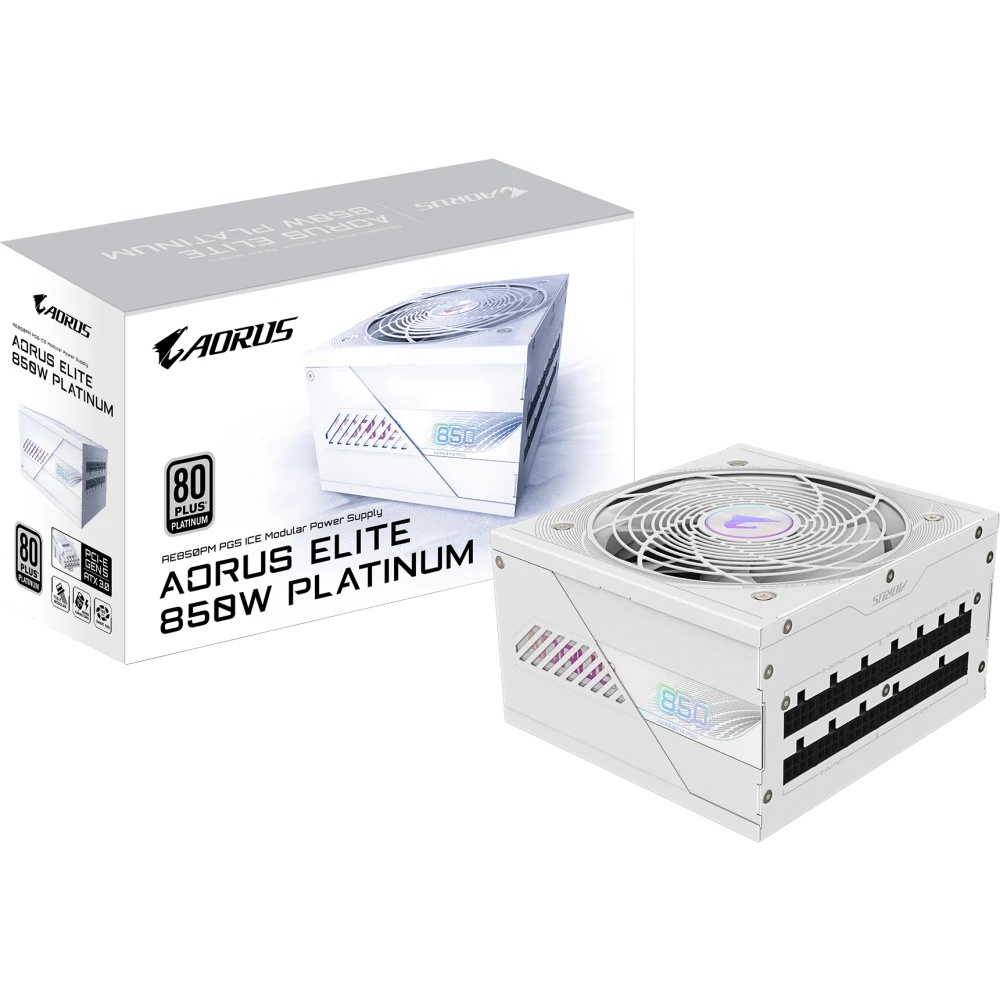Блок питания Gigabyte ATX 850W GP-AE850PM PG5 ICE Gen.5 80+ platinum (20+4pin) APFC 120mm fan 16xSAT