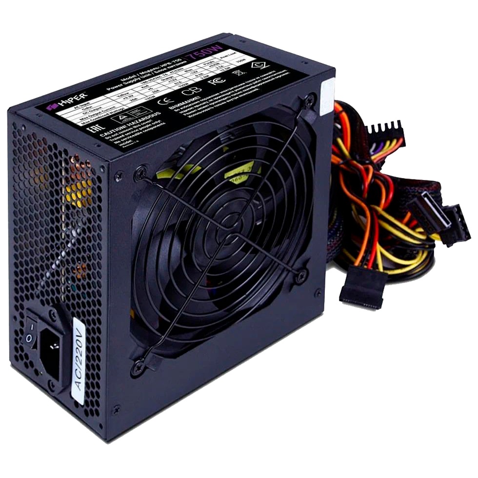 Блок питания HIPER HPB-750, 750Вт, 80 PLUS Bronze, 120мм, черный