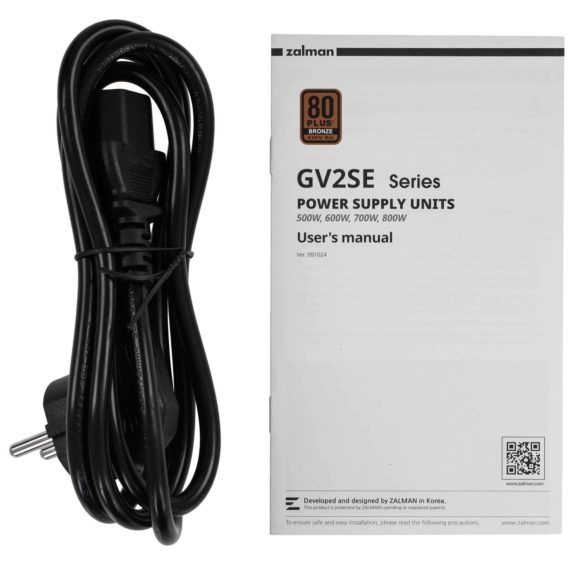 Блок питания Zalman ZM700-GV2SE 700 Вт, 80 PLUS BRONZE, 120 мм, немодульный, чёрный