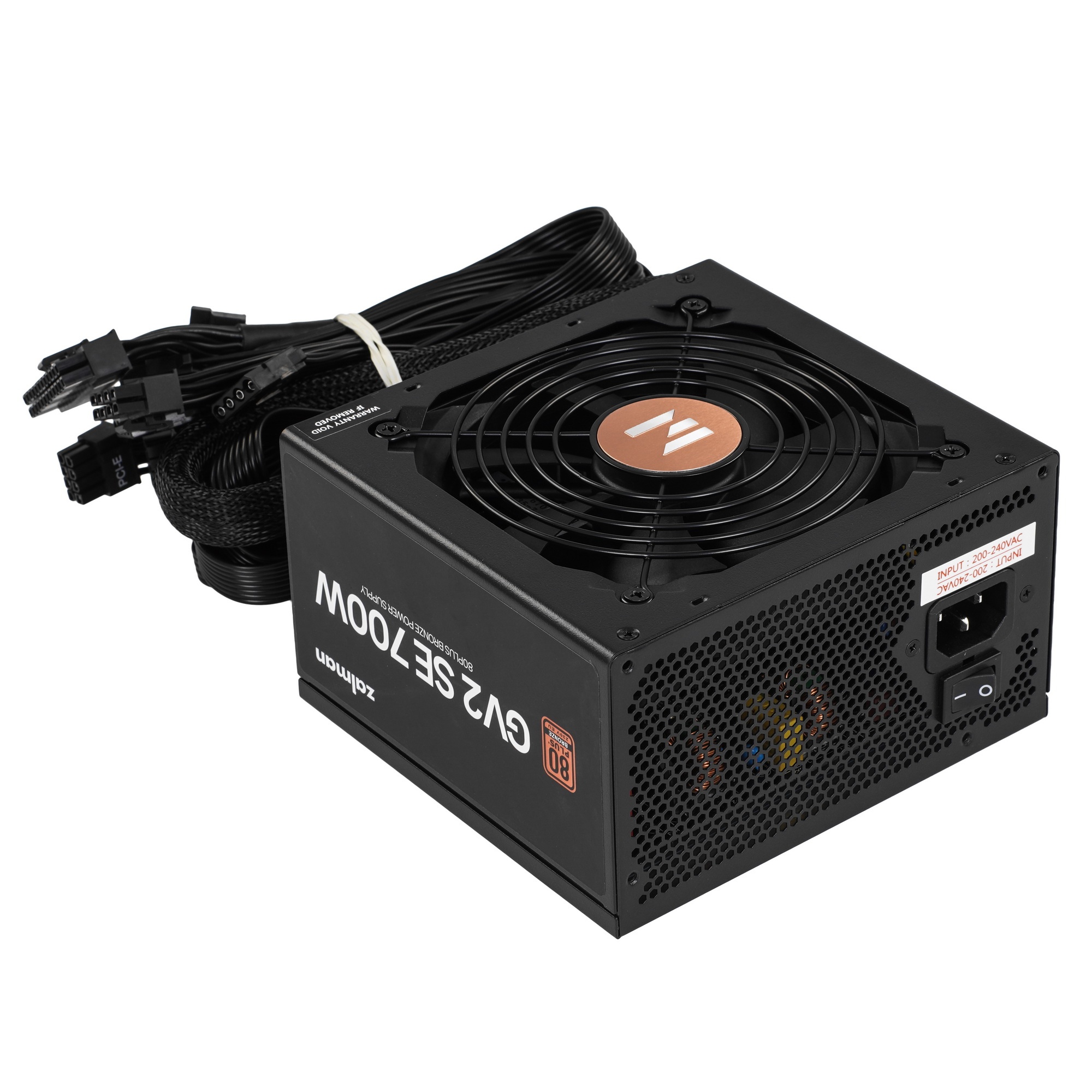 Блок питания Zalman ZM700-GV2SE 700 Вт, 80 PLUS BRONZE, 120 мм, немодульный, чёрный