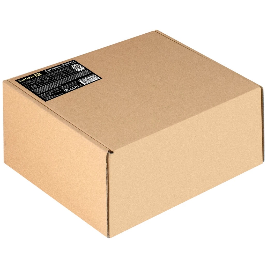 Блок питания ExeGate 1000PPH-LT-OEM (EX292146RUS-OEM-S), 1000Вт, 80 PLUS, 120мм, черный