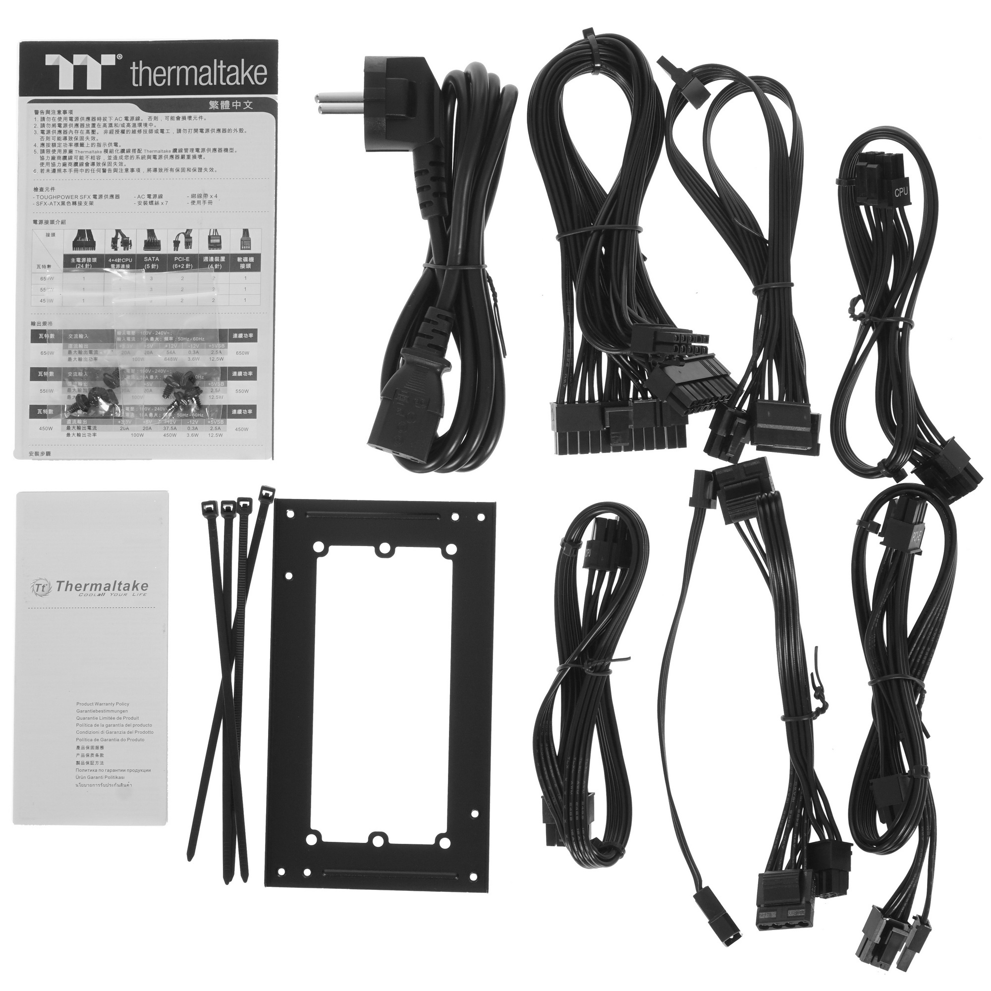 Блок питания Thermaltake Toughpower SFX (PS-STP-0650FNFAGE-1), 650Вт, 80 PLUS Gold, 90мм, модульный,
