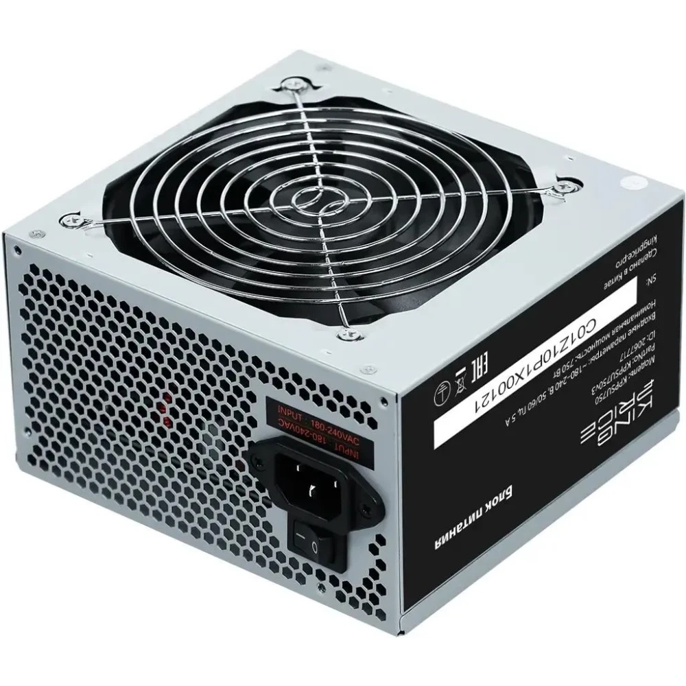 Блок питания KingPrice KPPSU750 ATX 750W (20+4pin) APFC 120mm fan 4xSATA