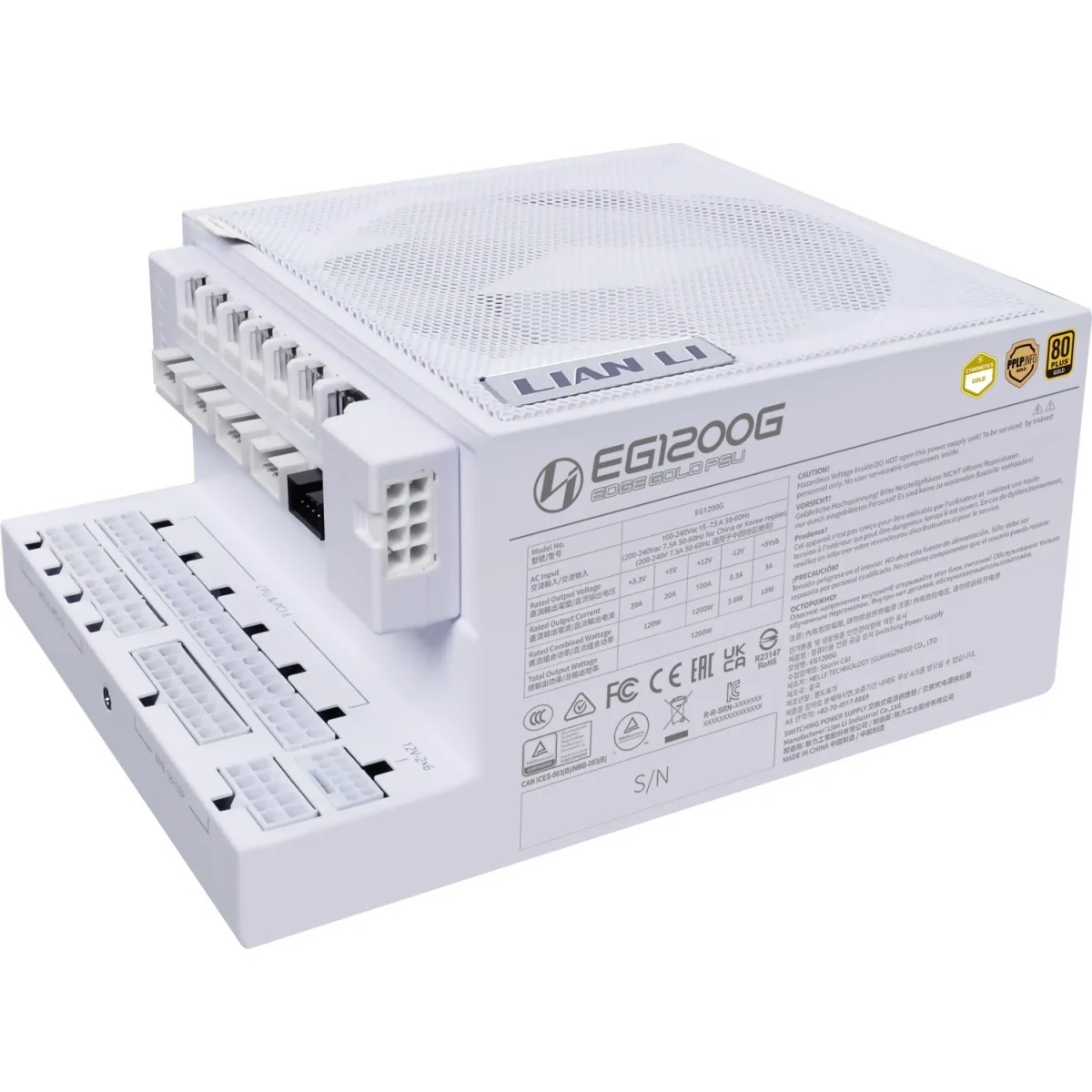 Блок питания 1200W Lian Li EDGE Gold 1200 White (G9P.EG1200G.WH00.EU)