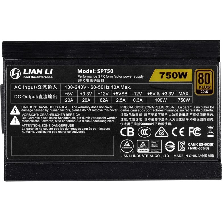 Блок питания Lian-Li SFX 750W SP750 80 PLUS  gold (20+4pin) APFC 92mm fan 8xSATA Cab Manag RTL