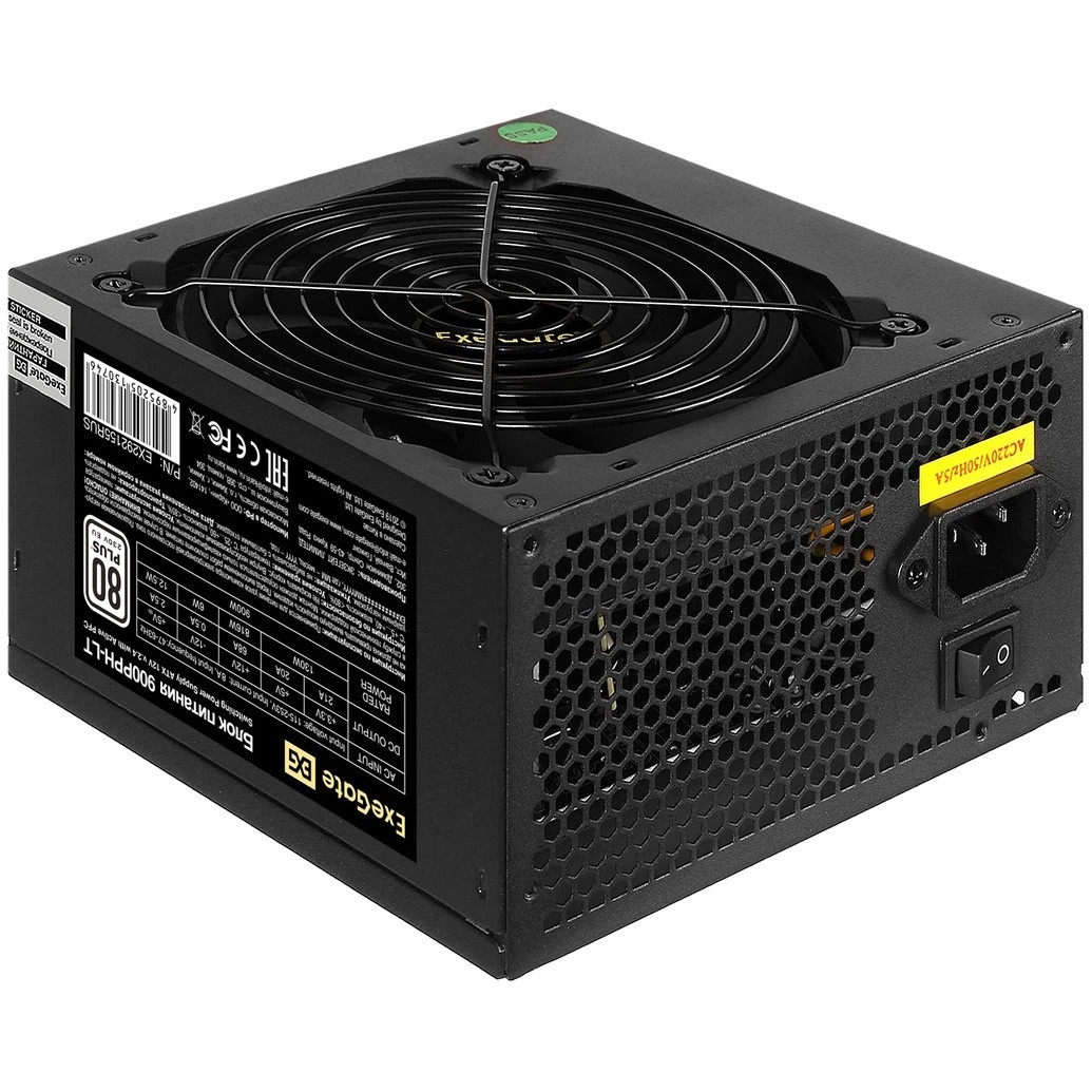 Блок питания ExeGate 900PPH-LT-OEM (EX292155RUS-OEM), 900Вт, 80 PLUS, 120мм, черный