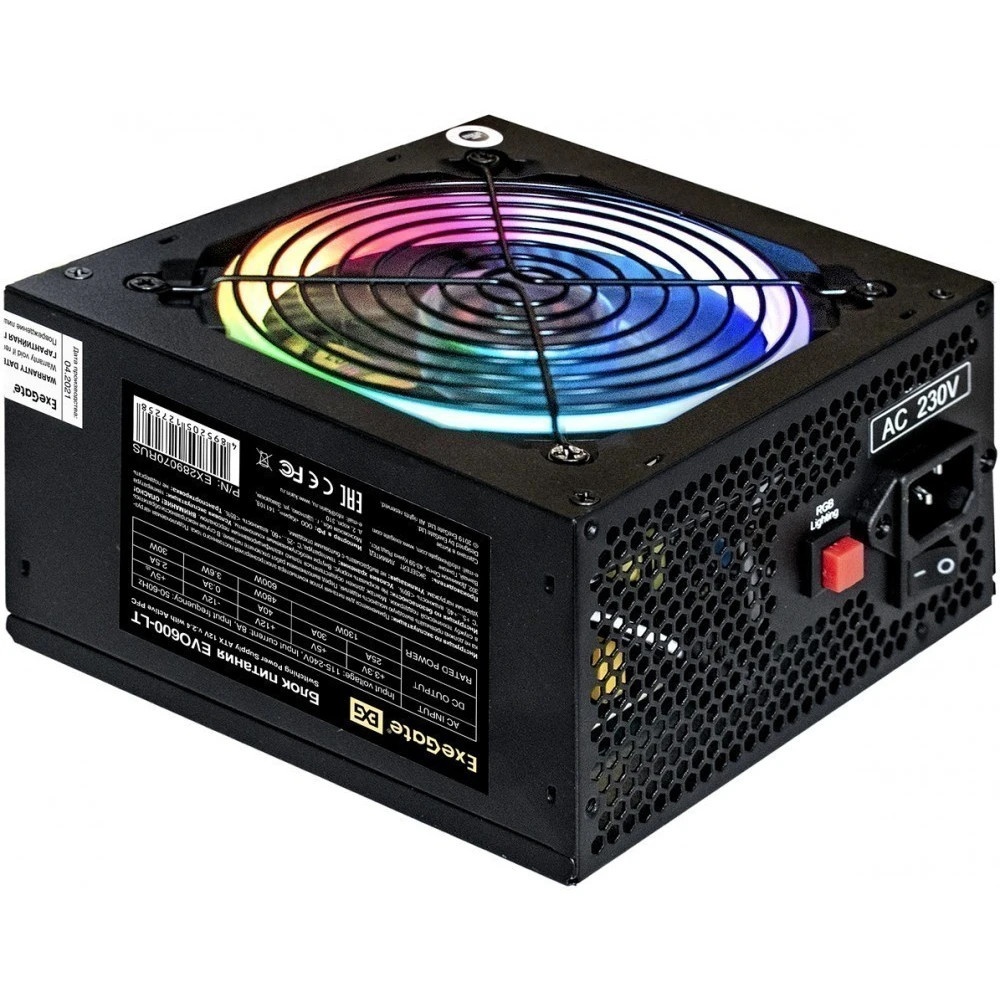 Блок питания ExeGate EVO800-LT EX289069RUS-S), 800Вт, 120мм, модульный, черный