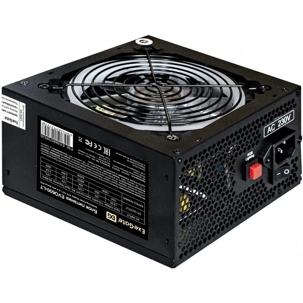 Блок питания ExeGate EVO800-LT EX289069RUS-S), 800Вт, 120мм, модульный, черный