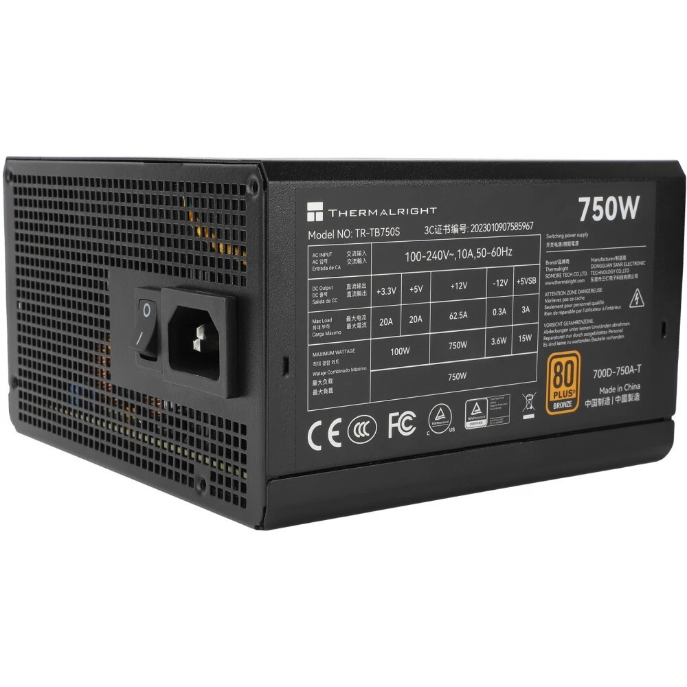 Блок питания Thermalright TR-TB750S, 750W 80 PLUS Bronze, (ATX, 3, PCIe 5.0, Non-modular, 1x24(20+4)