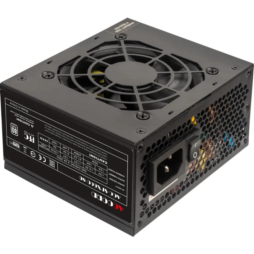 Блок питания Accord  ACC-SFX600-80, 600Вт, 80мм,черный