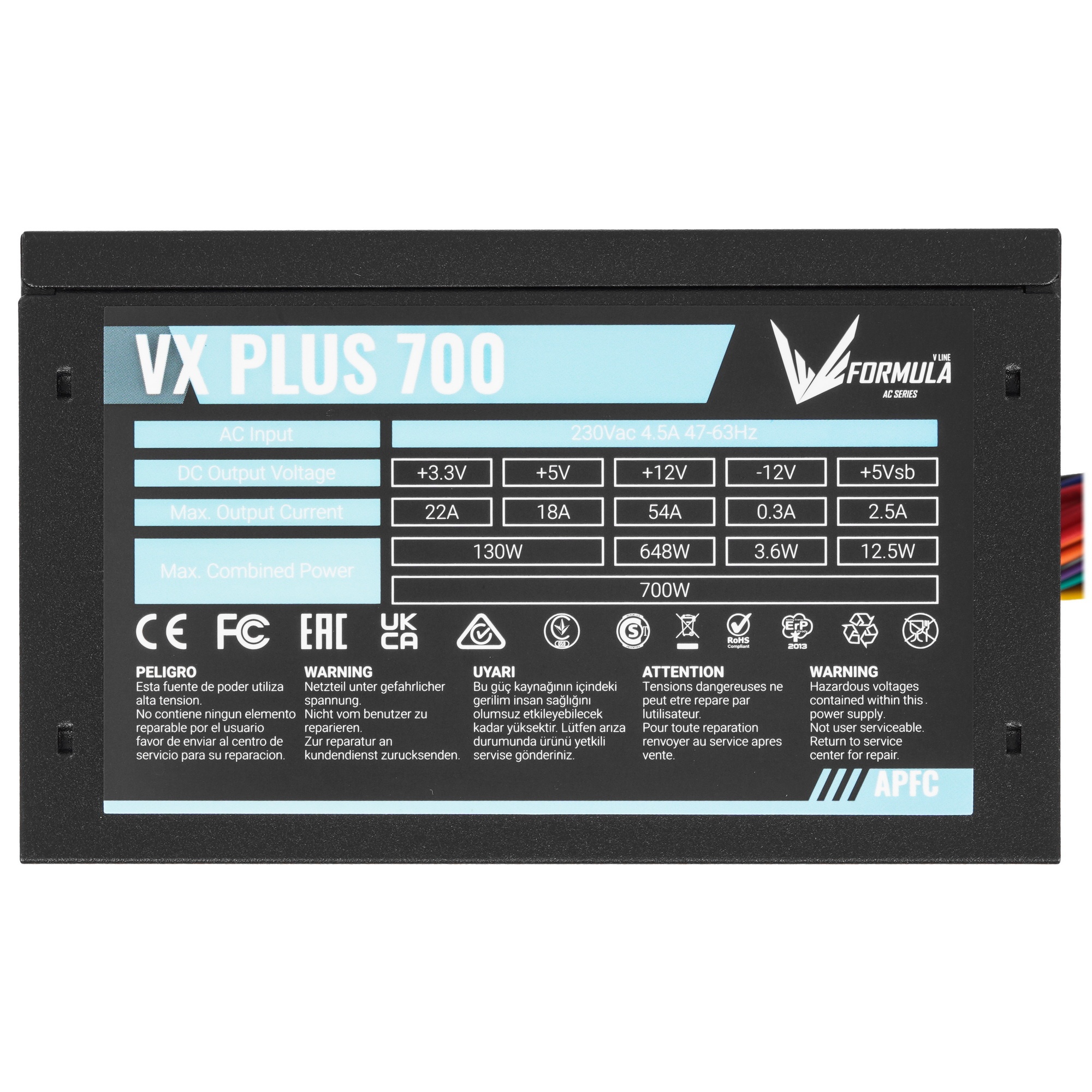Блок питания Aerocool / Formula VX-700 PLUS, 700Вт, 120мм, черный, (аналог Aerocool VX Plus 700)