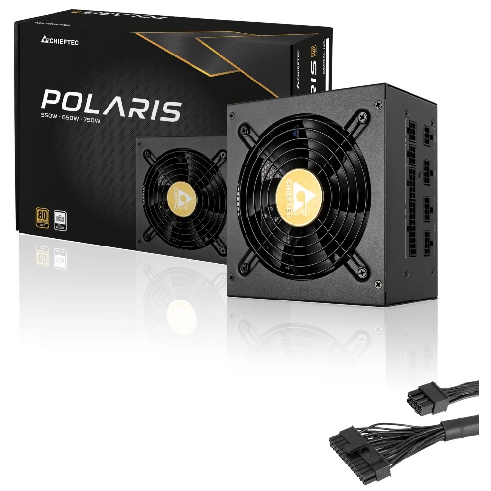 Блок питания Chieftec Polaris PPS-750FC, 750Вт, 80 PLUS Gold, 120мм, модульный, черный