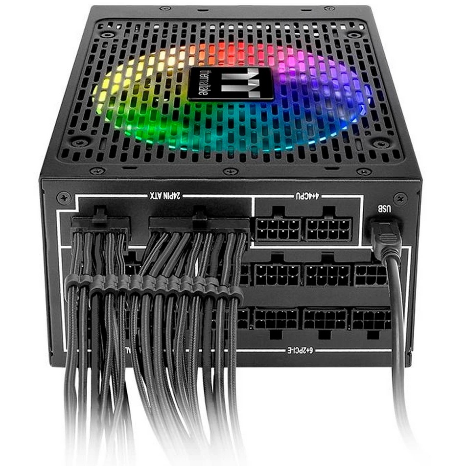 Блок питания Thermaltake PS-TPI-1250F3FDTE-1, 1250Вт, 80 PLUS Titanium, 140мм, модульный, черный