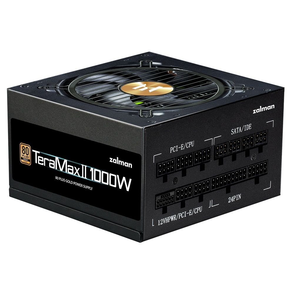 Блок питания Zalman TeraMax II, 1000Вт, 80 PLUS Gold, 120мм, модульный, черный