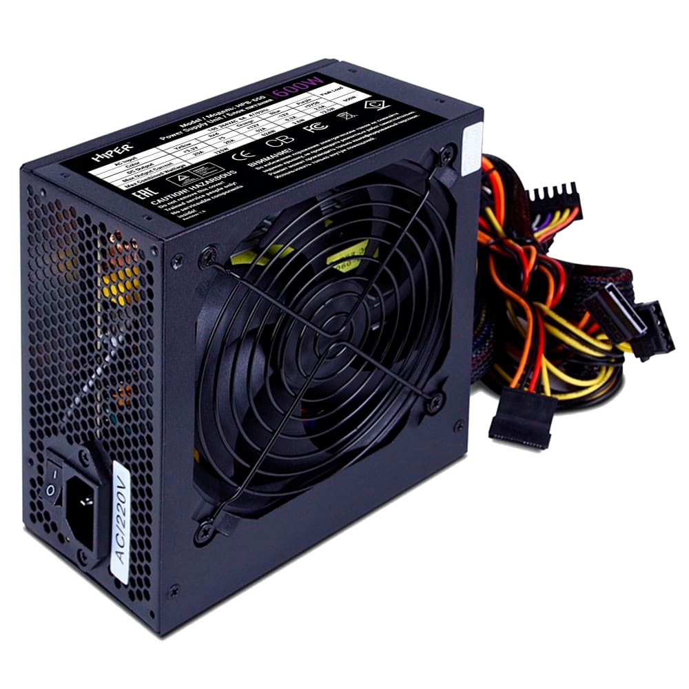 Блок питания HIPER HPB-600, 600Вт, 80 PLUS Bronze, 140мм, черный