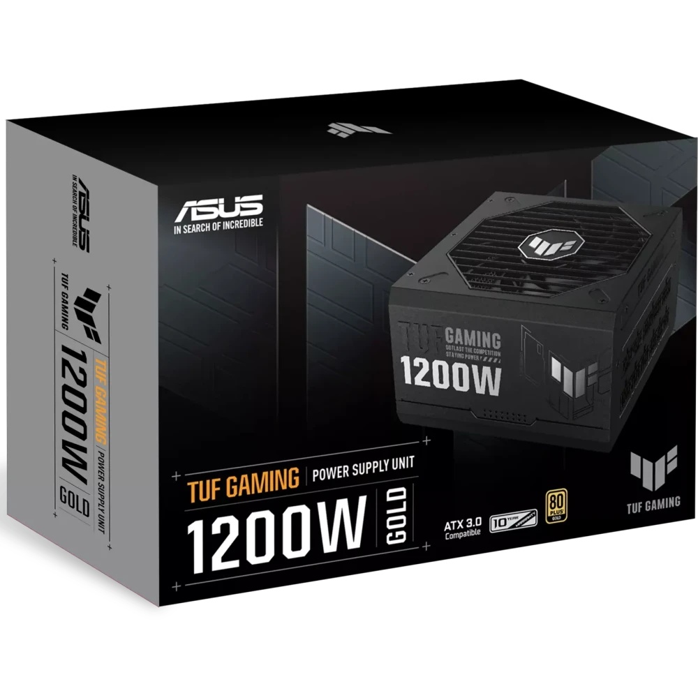 Блок питания ASUS TUF-GAMING-1200G (90YE00S0-B0NA00), 1200Вт, 80 PLUS Gold, 135мм, модульный, черный