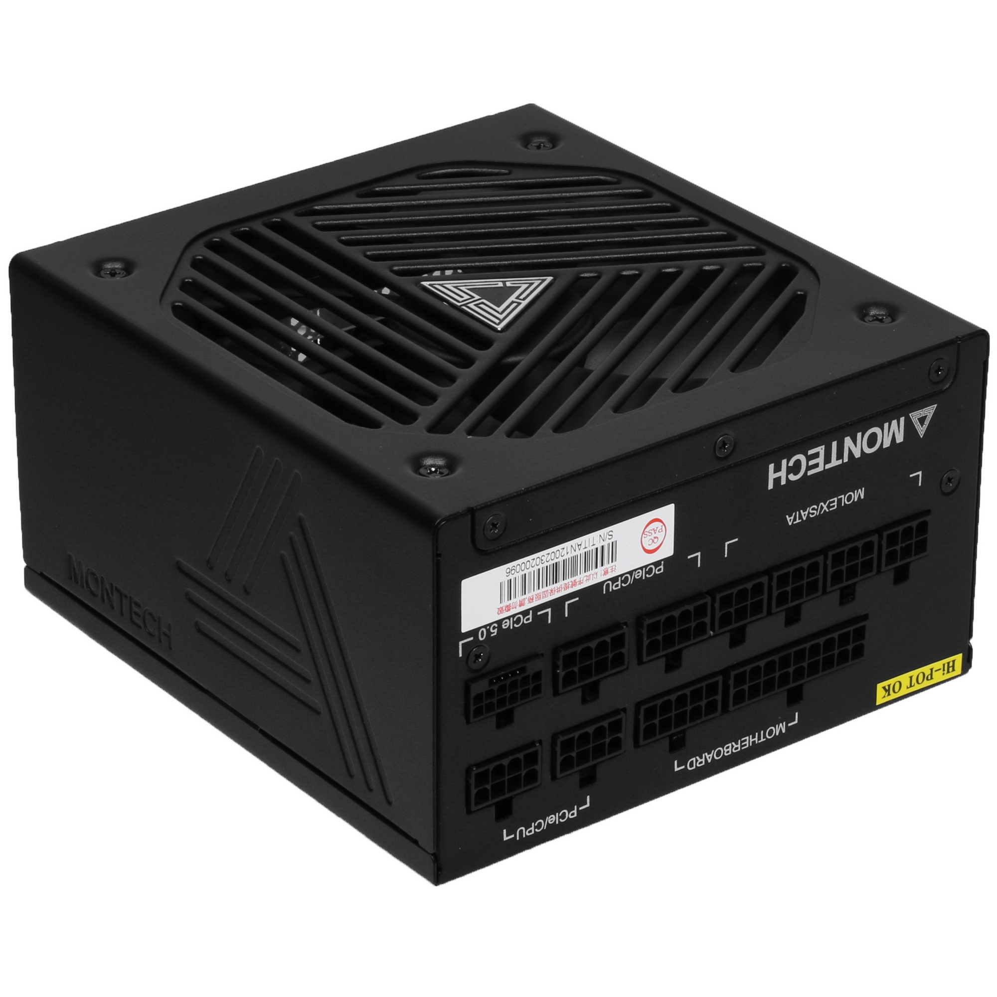 Блок питания Montech ATX 1200W TITAN GOLD Gen.5, 1200 Вт, 80 PLUS GOLD, 135 мм, модульный, чёрный