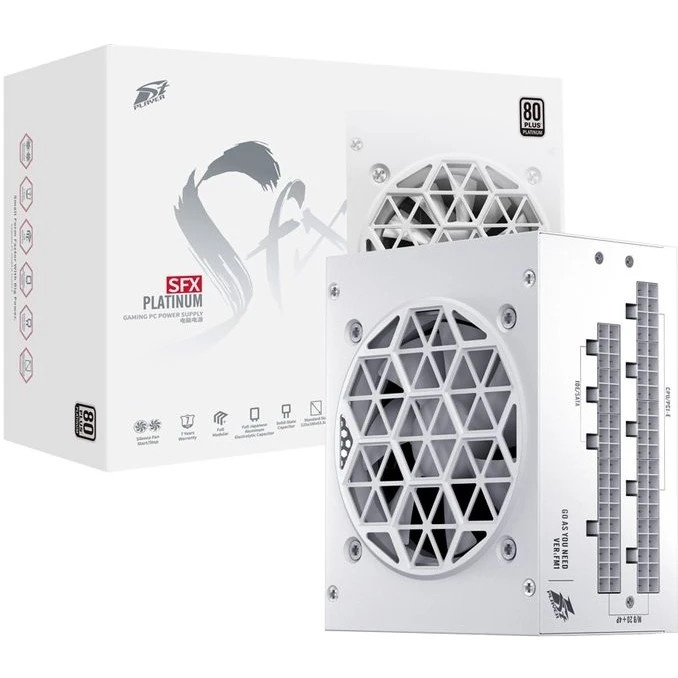 Блок питания 1STPLAYER PS-750SFX-WH, 750Вт, 80 PLUS Platinum, 80мм, модульный, белый