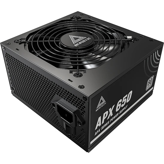 Блок питания Montech APX 650 (XWYA11-650W), 650 Вт, 80 PLUS WHITE, 120 мм, немодульный, чёрный