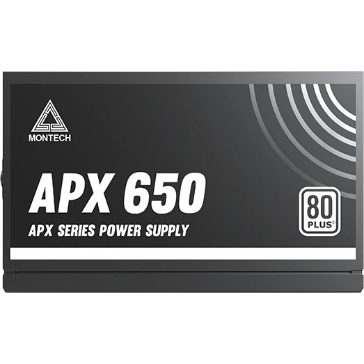 Блок питания Montech APX 650 (XWYA11-650W), 650 Вт, 80 PLUS WHITE, 120 мм, немодульный, чёрный