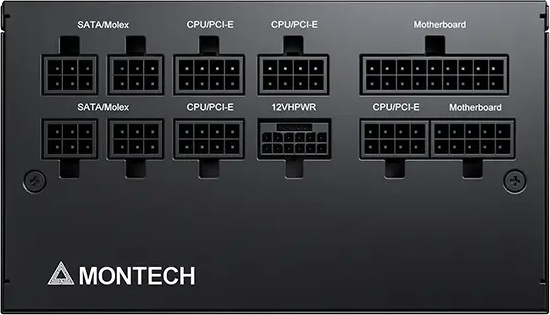 Блок питания Montech ATX 750W CENTURY GOLD G5, 750 Вт, 80 PLUS GOLD, 120 мм, модульный, чёрный