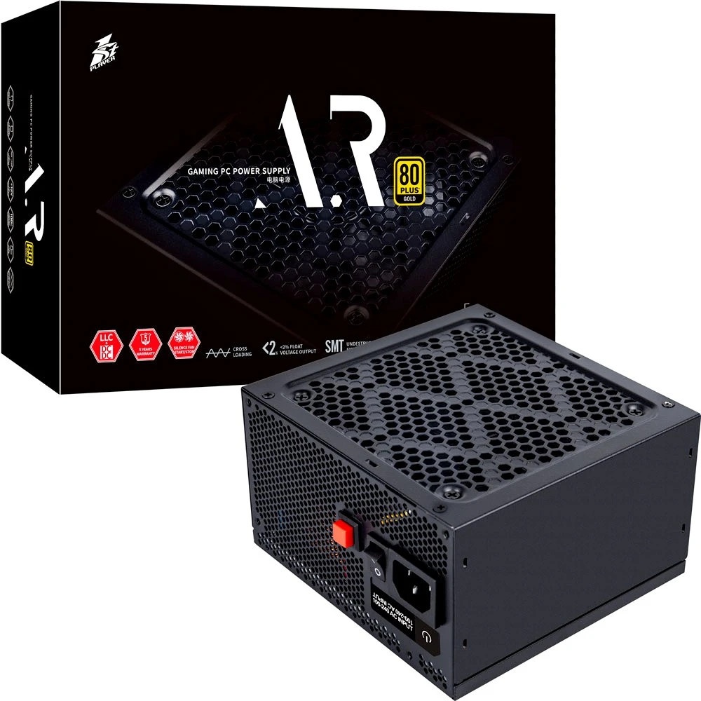 Блок питания 1STPLAYER PS-750AR, 750Вт, 80 PLUS Gold, 120мм, черный