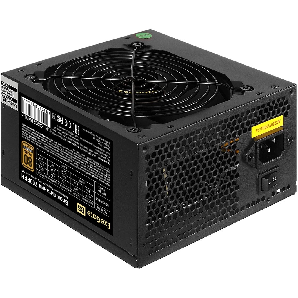 Блок питания ExeGate  700PPH-OEM (EX282154RUS-OEM), 700Вт, 80 PLUS Bronze, 120мм, черный