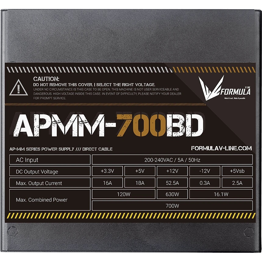 Блок питания Aerocool / Formula APMM-700BD, 700Вт, 80 PLUS Bronze, 120мм, черный