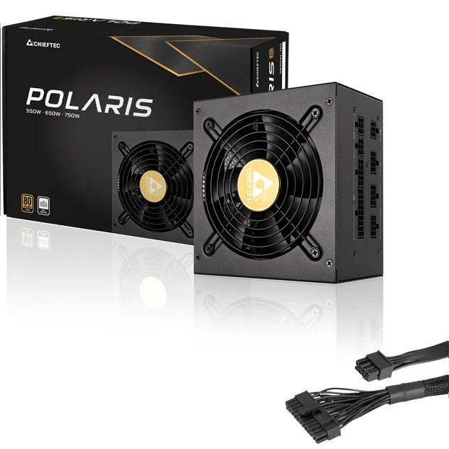 Блок питания Chieftec Polaris PPS-650FC, 650Вт, 80 PLUS Gold, 120мм, модульный, черный