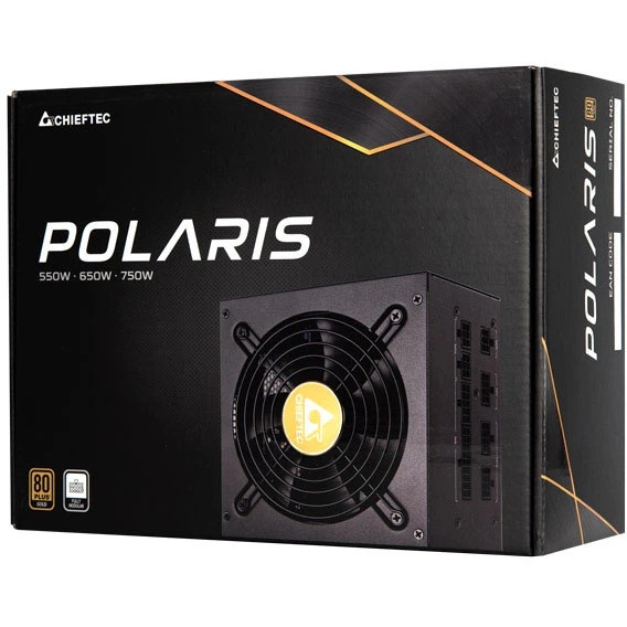 Блок питания Chieftec Polaris PPS-650FC, 650Вт, 80 PLUS Gold, 120мм, модульный, черный
