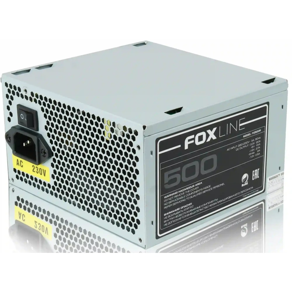 Блок питания Power Supply Foxline, 500W, ATX, NOPFC, 120FAN