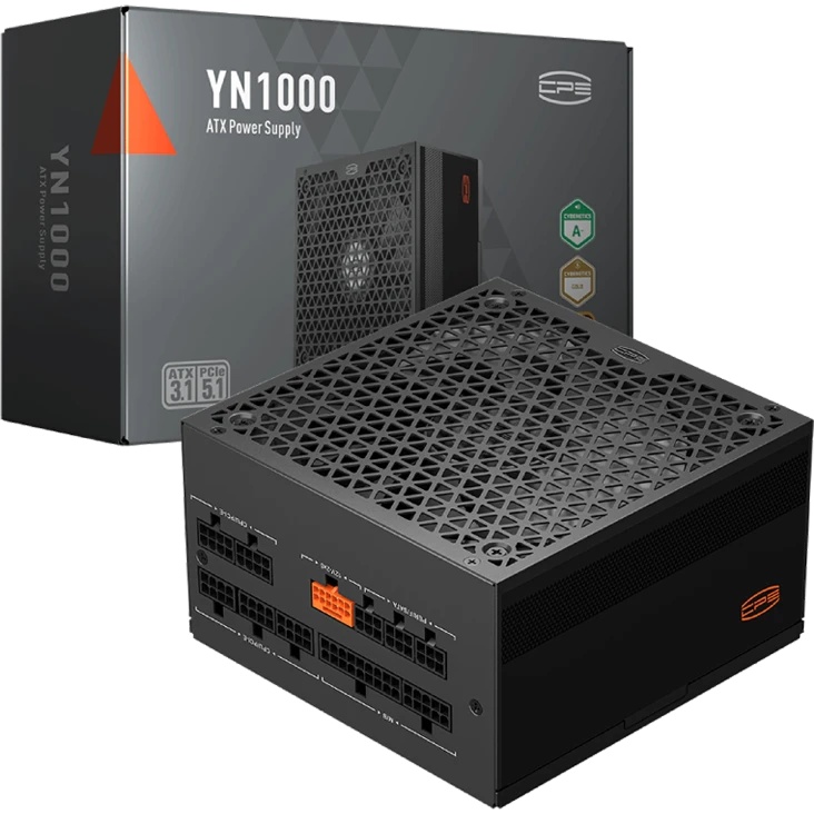 Блок питания  PCCooler P5-YN1000-G1F, 1000Вт, 80 PLUS Gold, 135мм, модульный, черный