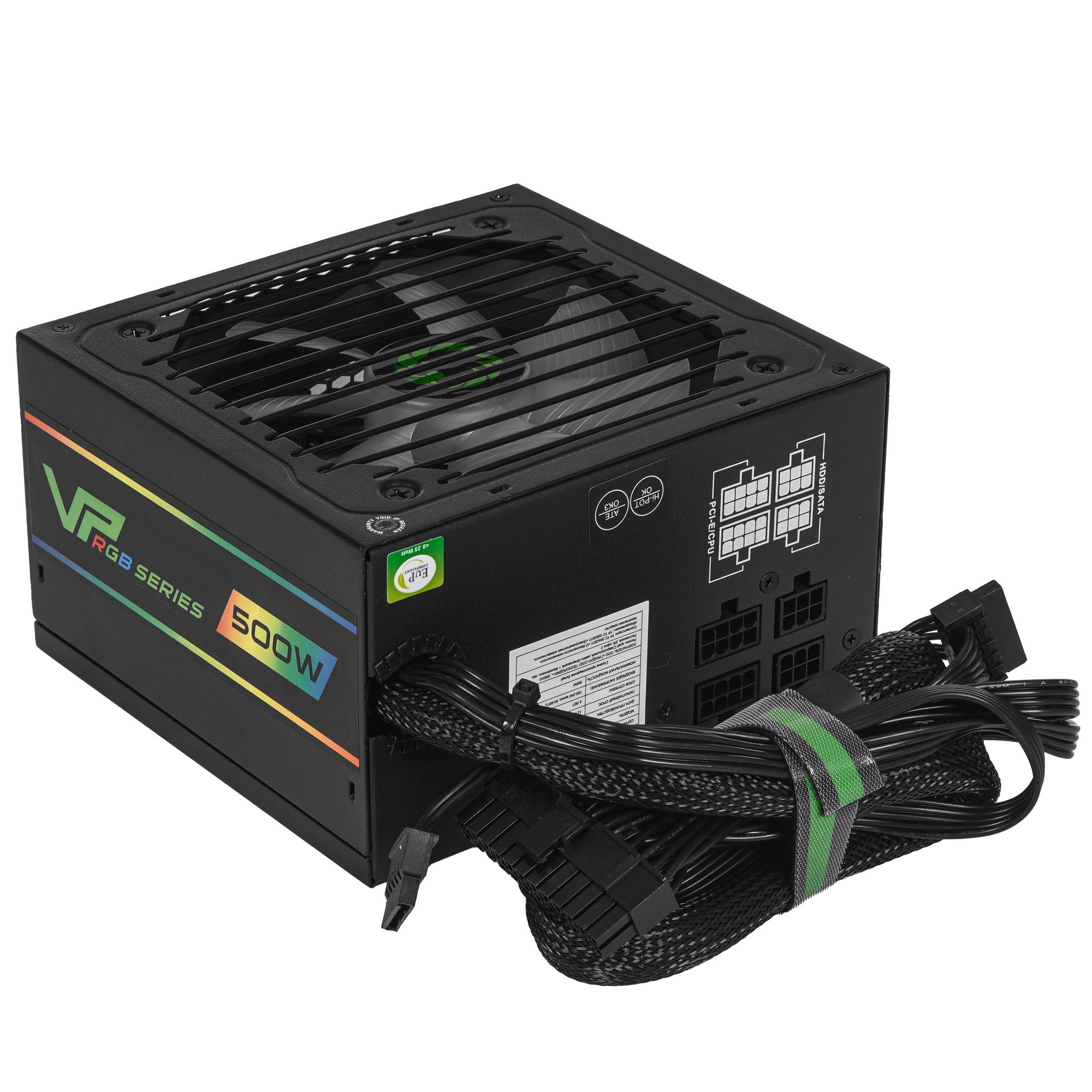 Блок питания GameMax VP-500-RGB-MODULAR 80 PLUS  Блок питания ATX 500W, Ultra quiet