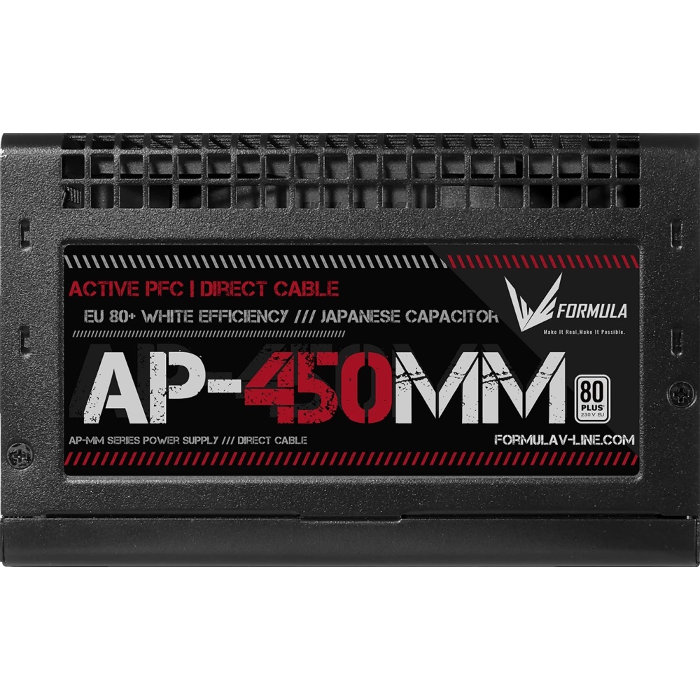 Блок питания Aerocool / Formula ATX 450W AP-450ММ 80 PLUS WHITE (20+4pin) APFC 120mm fan 6xSATA RTL