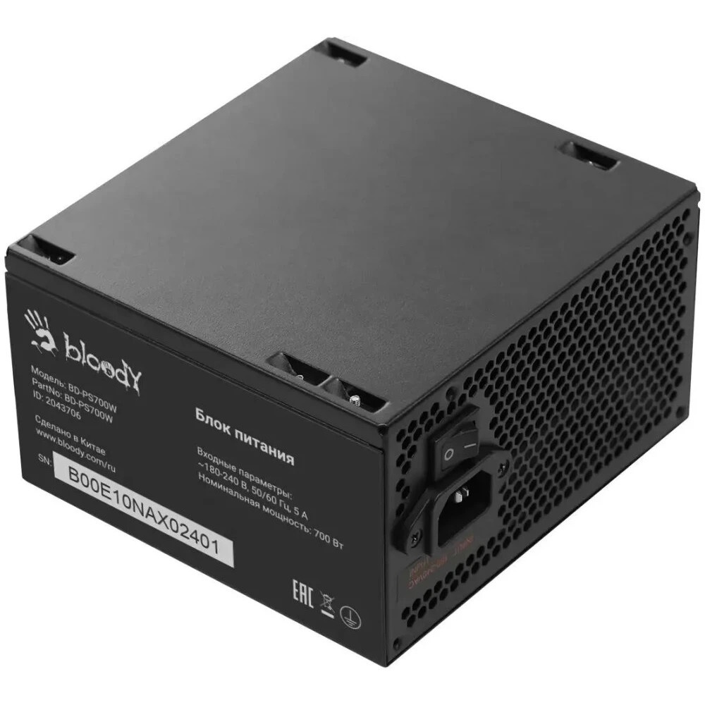 Блок питания Bloody BD-PS750B, 750Вт, 80 PLUS Bronze, 120мм, черный