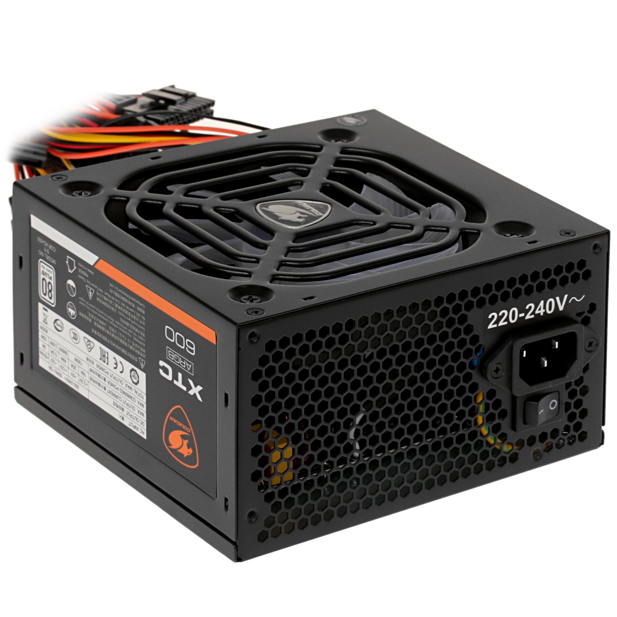 Блок питания Cougar XTC600, 600Вт, 80 PLUS, 120мм, черный