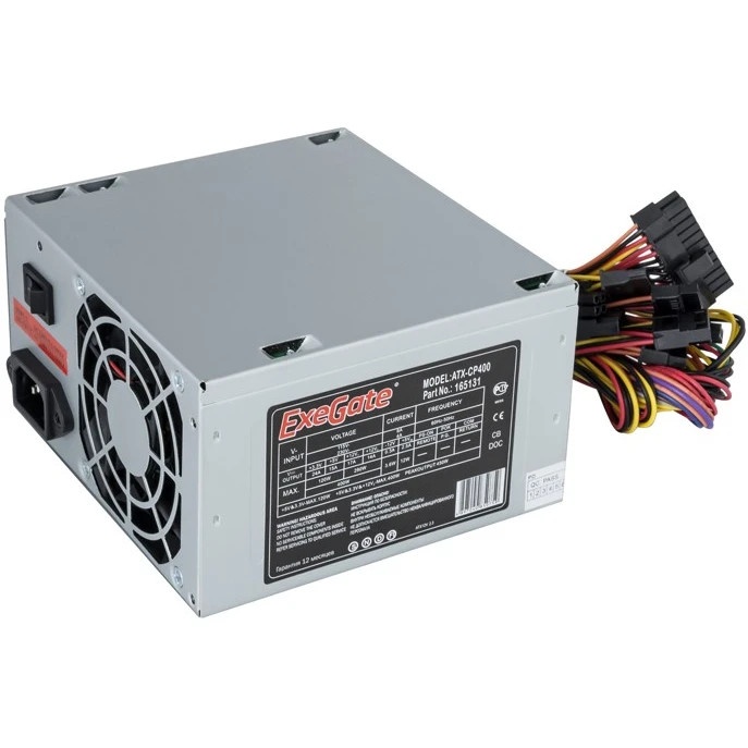 Блок питания ExeGate CP400 (EX165131RUS-PC), 400Вт, 80мм, серебряный