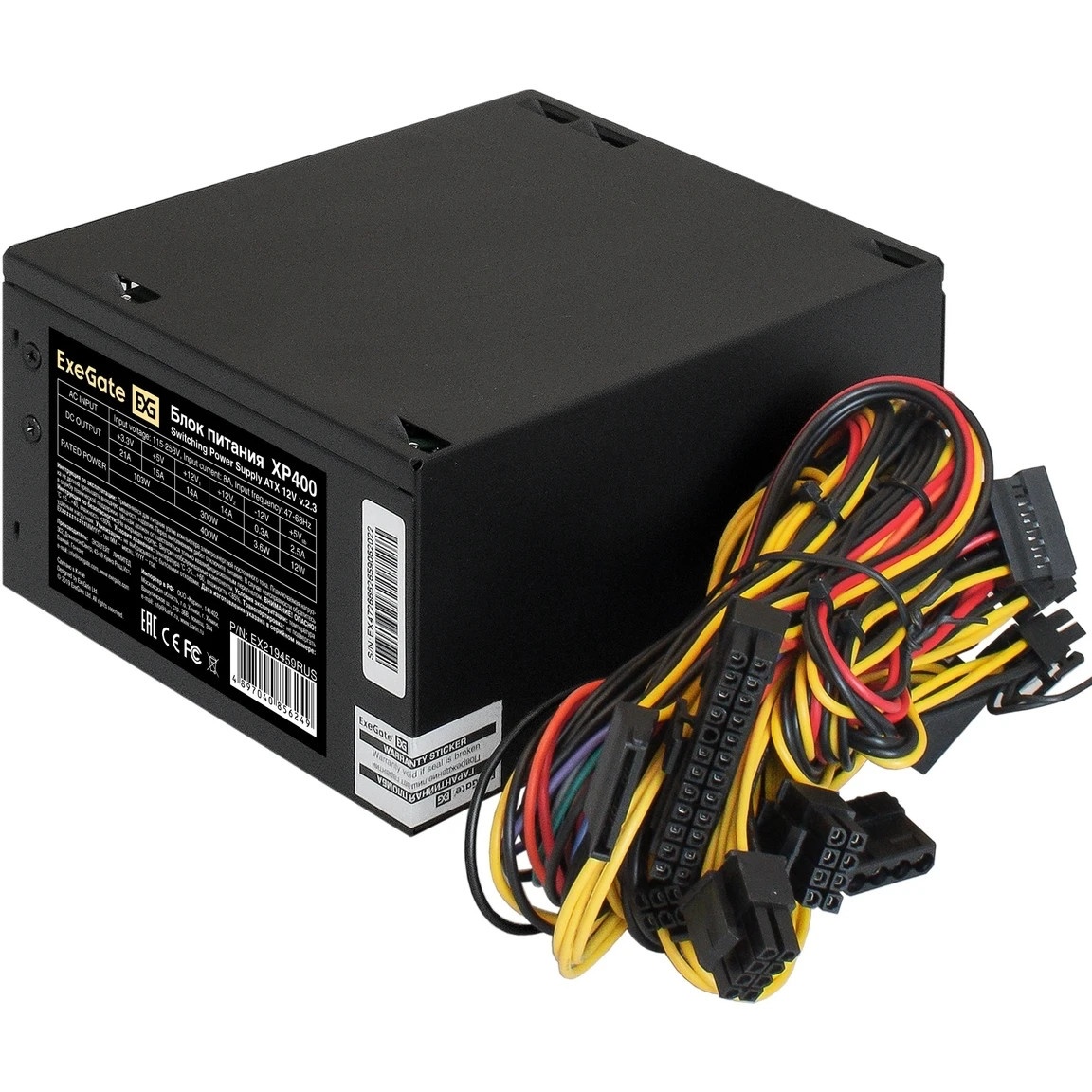 Блок питания Exegate XP400 EX219459RUS, 400Вт, 120мм, черный