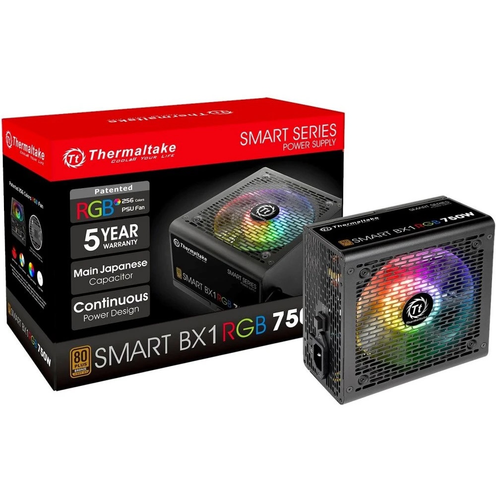 Блок питания Thermaltake Smart PS-SPR-0750NHSABE-1, 750Вт, 80 PLUS Bronze, 120мм, черный