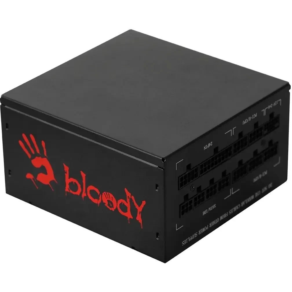 Блок питания Bloody BD-PS1000G, 1000Вт, 80 PLUS Gold, 140мм, модульный, черный