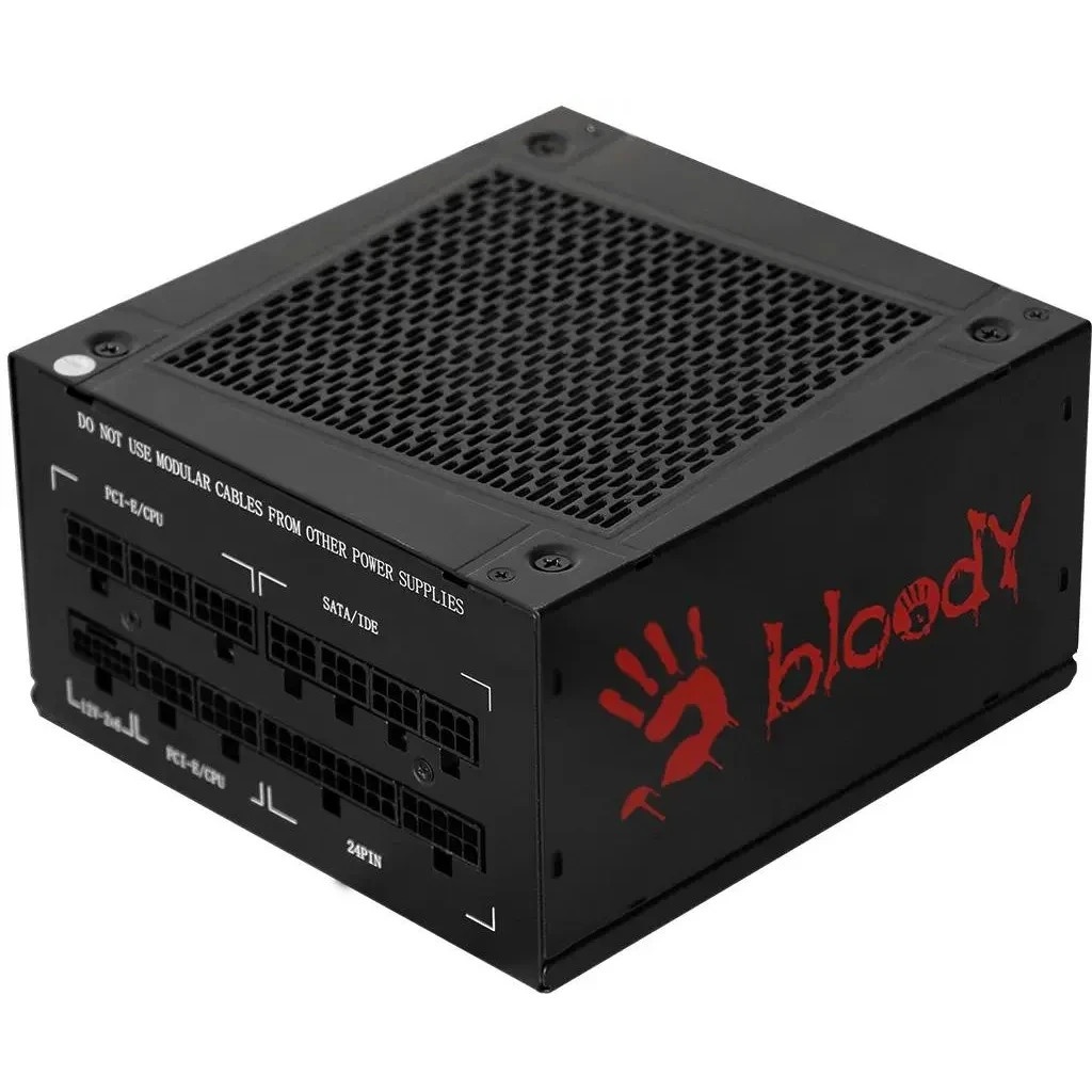 Блок питания Bloody BD-PS1000G, 1000Вт, 80 PLUS Gold, 140мм, модульный, черный