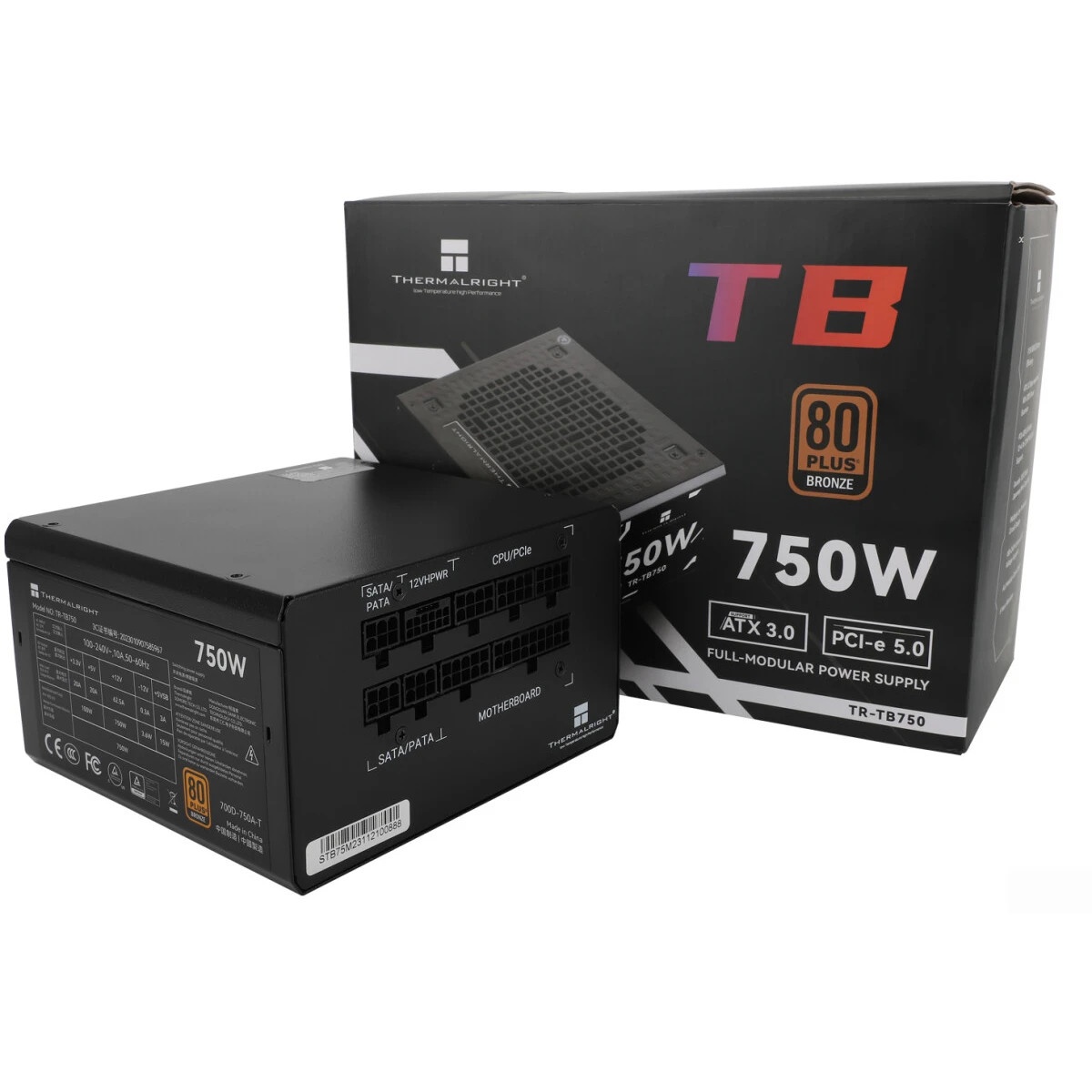 Блок питания Thermalright, 750W 80+ Bronze (ATX, 3.0, PCIe 5.0, Full modular, 1x24(20+4)pin, 2xCPU 8